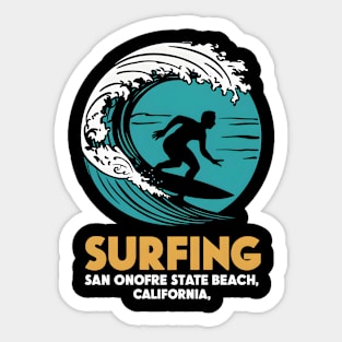 Surfing San Onofre State Beach California | Surfing Lovers Gifts Sticker